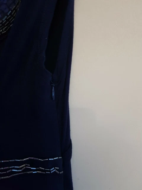Abito elasticizzato senza maniche JoJo Maman Bebe taglia S paillettes laterale con cerniera laterale 3