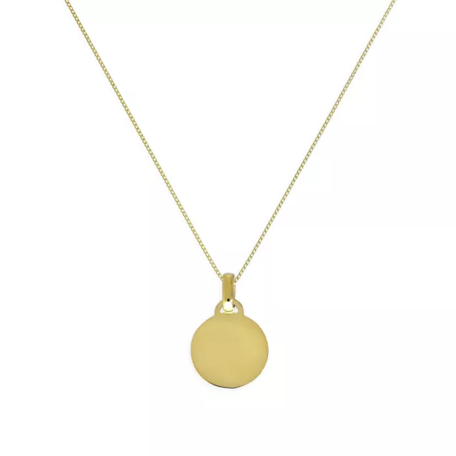9ct Gold Small Circle Necklace 16 - 20 Inches