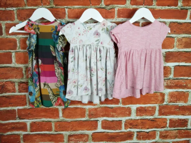 Baby Girl Bundle Age 9-12 Months 100% Next Dress Summer Stripe Short Sleeve 80Cm