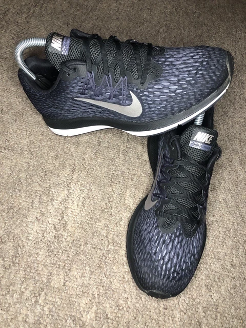 NIKE ZOOM WINFLO 5 Black Navy Trainers Running Shoes Size UK 5.5
