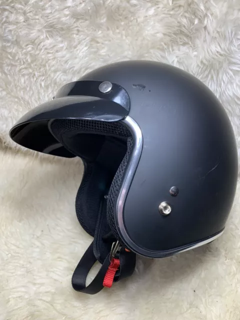 SIGI FIVE-0 Open Face Helmet with Visor Large 59-60 CM MATTE BLACK SUPER CLEAN