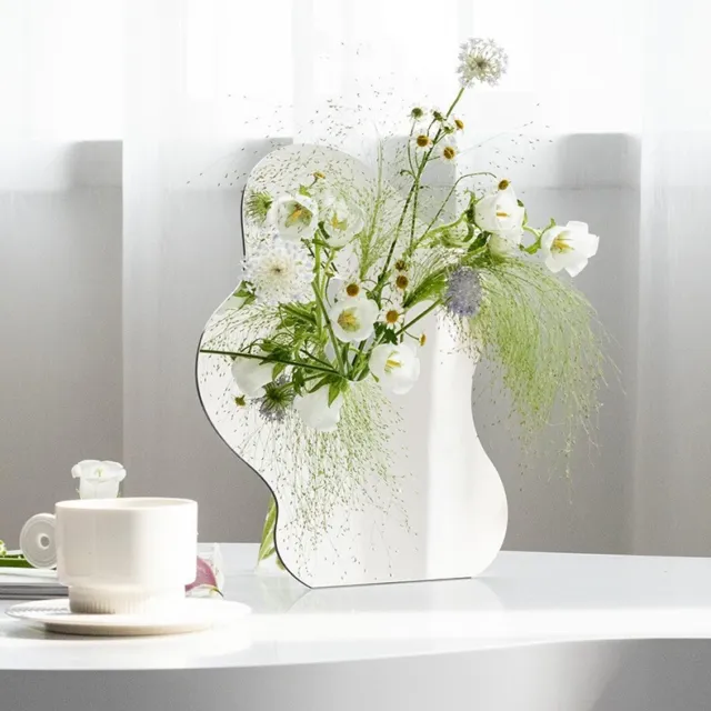 Nordic Modern Acrylic Transparent Standing Flower Vase Home Art Pot Decoration