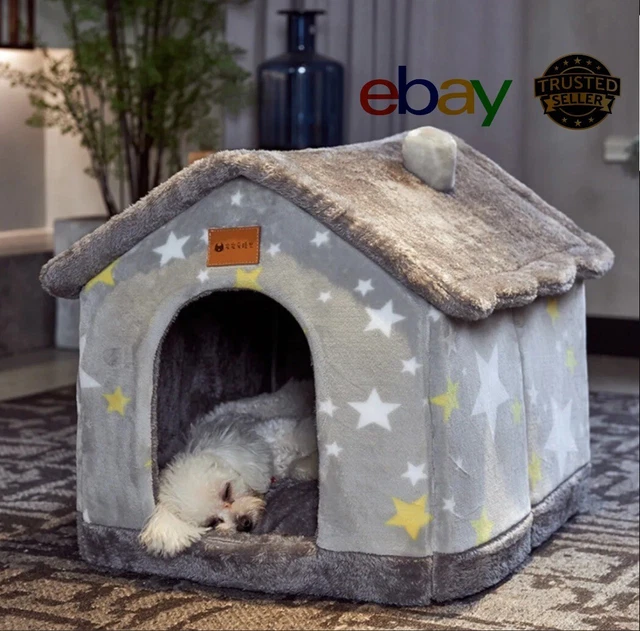 Indoor/Outdoor Dog House Pet Shelter Grey FOLDABLE Starry Warm Bed Pet Supplies
