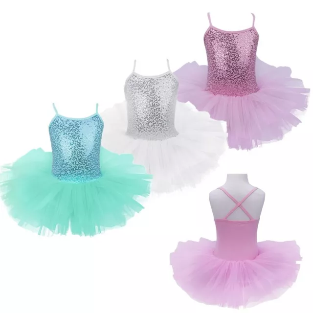 Kinder Mädchen Tanzkleid Ballettkleid Baby Tütü Kurzarm Kleid Rosa Grün Weiß