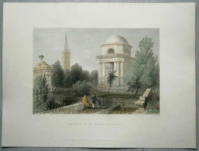1837 Bartlett print SCOTLAND: MAUSOLEUM OF BURNS, DUMFRIES (#38)
