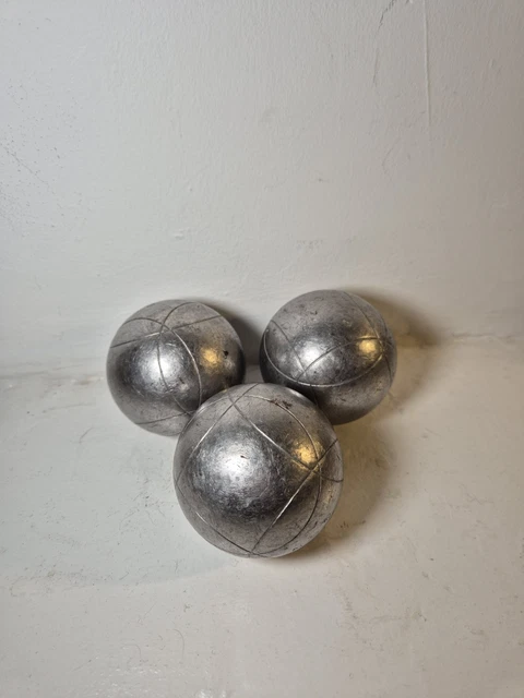 3 Boules De Pétanque Anciennes Obut Super Inox 735g Avec Certificat