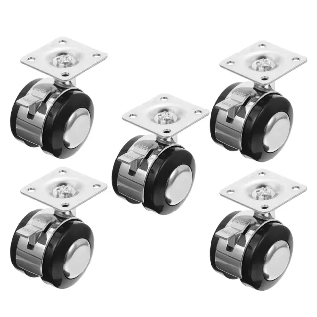 Swivel Plate Casters Roller Wheels: 5pcs Chair Furniture Feet Replacement