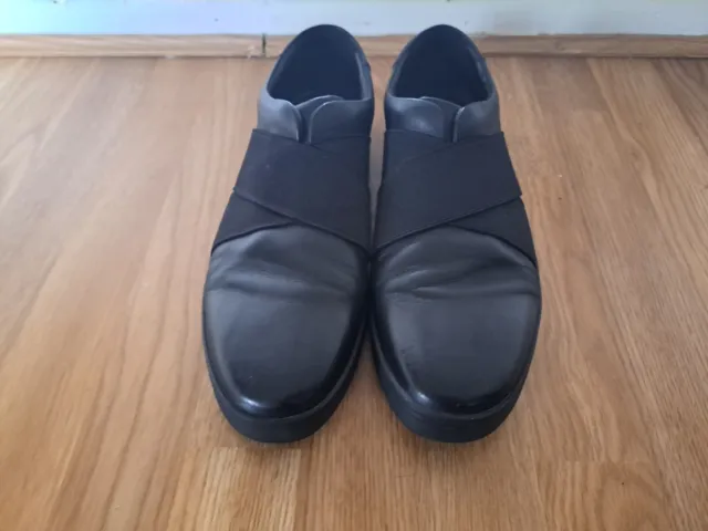 Clarks Mens Black Leather Slip On Casual Fashion Shoes Size UK 10