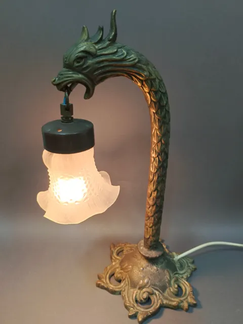 Antiques Casting Copper Antique Snake Lamp Home Decor