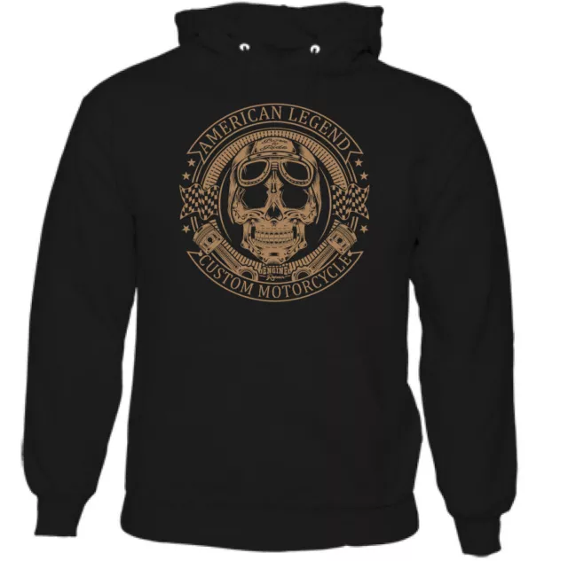 Felpa con cappuccio American Legend Personalizzata Motocicli Uomo Biker Moto