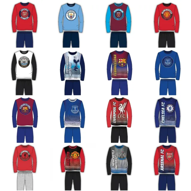 Football Teams Pyjamas New Official Nightwear Kids Boys Pjs Ages 2 - 12 Years