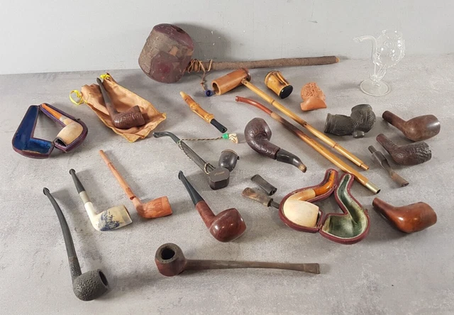 Pipe Collection Lot LOT DE PIPES anciennes de collection et pieces detachees ART du TABAC ...