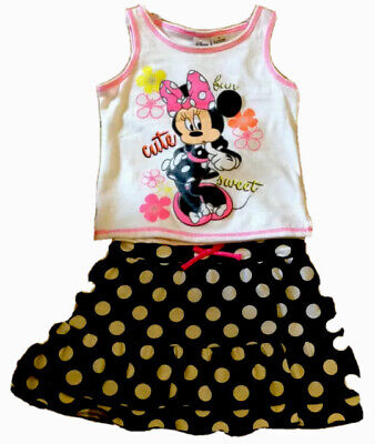 Disney Minnie Mouse Cute Fun Sweet Top + Polka Dots Skirt Outfit 5 or 6X