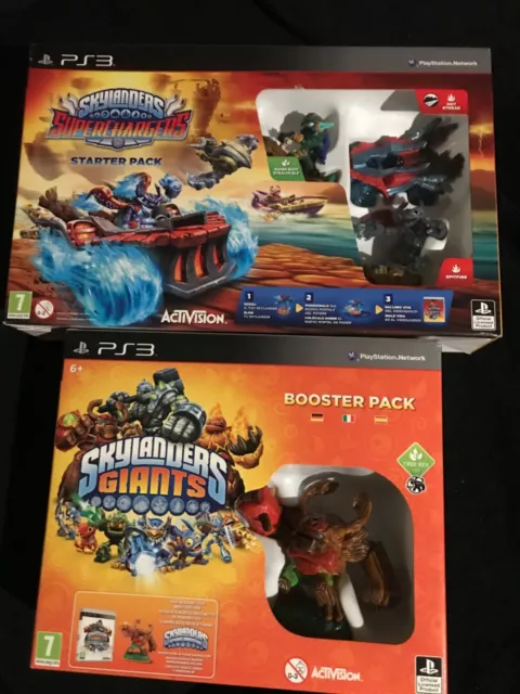 SKYLANDERS SuperChargers Starter + booster Pack PS3 Neuf. PAL. Ita Sp.