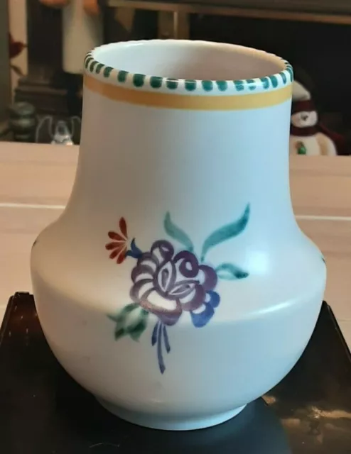 Vintage Poole Pottery Vase with BN8 Hand Painted Flower Design