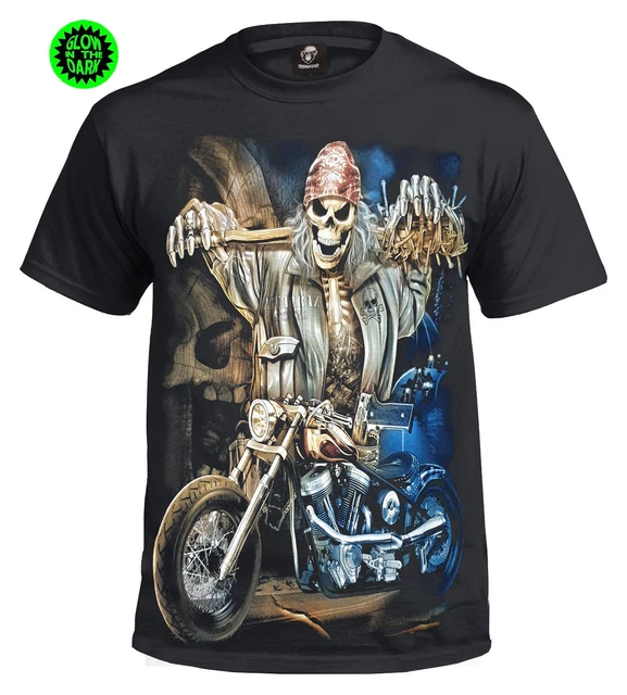 T-shirt PUNK RIDER UOMO/Biker/Skull/Reaper/Game Over/Rock/Metal/Goth/Kids/Top