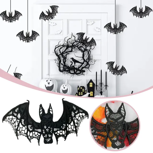 Halloween Bat Decoration Lace Bat 3D Bat Decoration Halloween Room Decoration