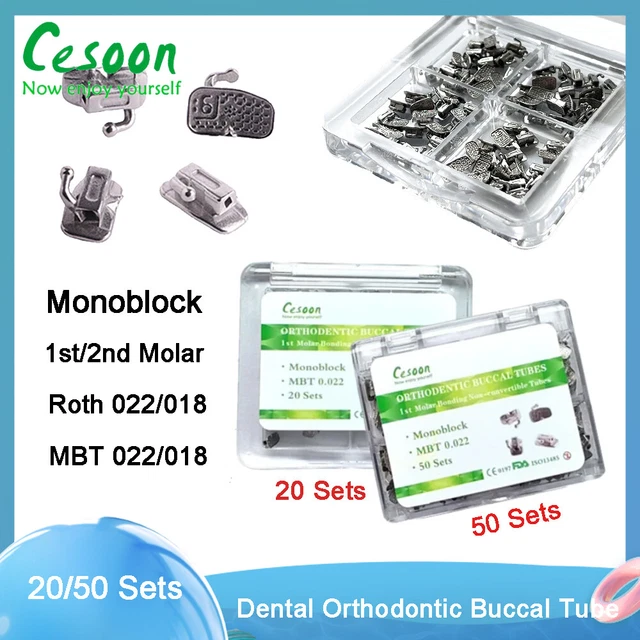 Dental Orthodontic Buccal Tube Bonding MBT Roth 022/018 Monoblock 1st/2nd Molar