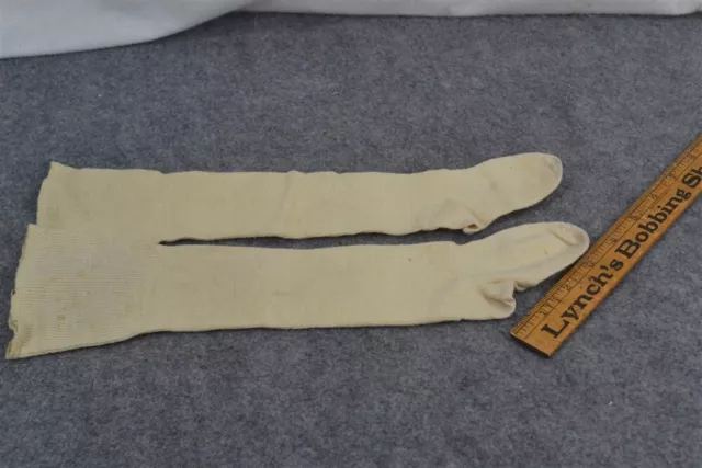 antique long stockings baby doll white 4 in feet original Edwardian 1800s