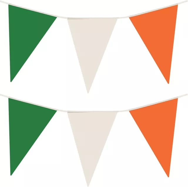 7m St Patricks Day Ireland Irish Triangle Flag Bunting Pennants Decoration