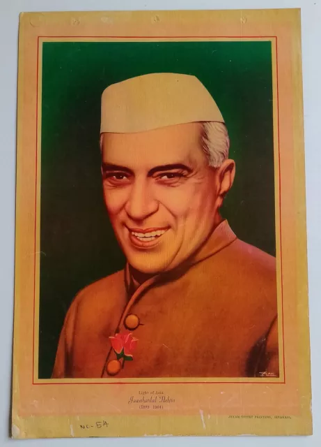AOP India vintage poster LIGHT OF ASIA JAWAHARLAL NEHRU 9x14 inches