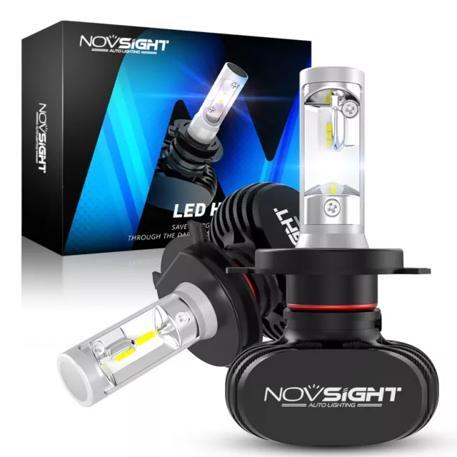 NOVSIGHT H4 LED Headlight Globes Kit Hi/Lo Beam 8000LM 6500K Super Bright White