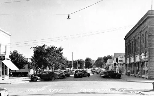 Street View Ice Cream Shop Cars Port Austin Michigan MI Reprint Postcard