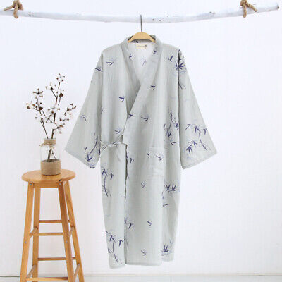 Japanese Yukata Kimono Pajamas Cotton Bamboo Khan Steamed Bathrobe Nightwear