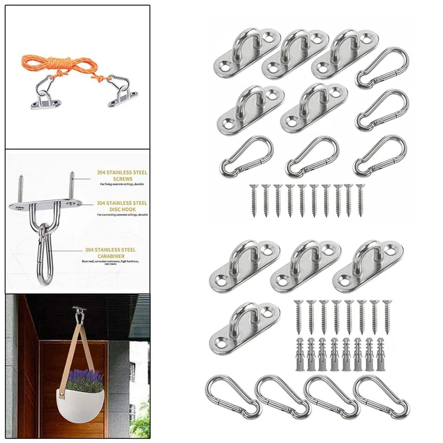 Pad Eye Plate Hanging Hardware Fitting Set Solid Swing Hook Heavy Duty Metal