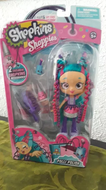 Shoppies Doll Polli Polish W/2 Exclusive Shopkins Girls Day Out Brand New