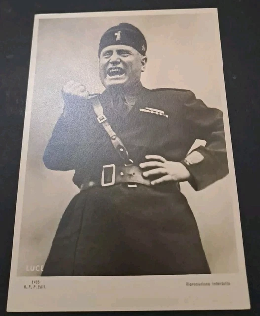 Mosalin 2 FOTO CARTOLINA BENITO Mussolini Discorso Ist. Luce 1938 Uniforme ...