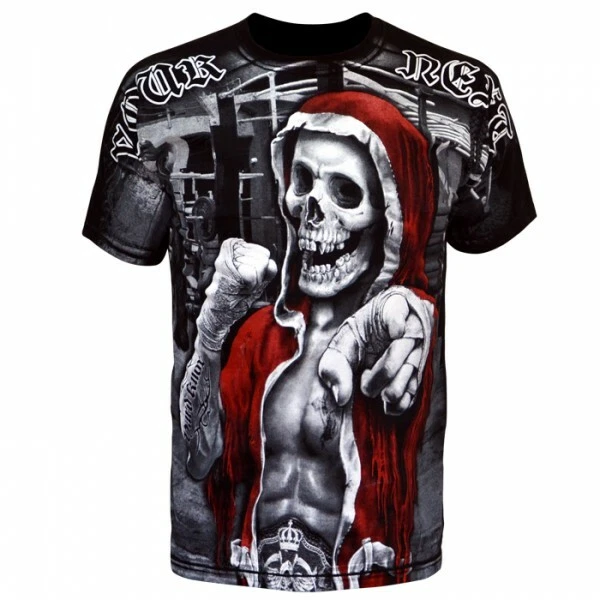 T-shirt uomo maniche corte nera MMA UFC arti marziali boxe muay thai