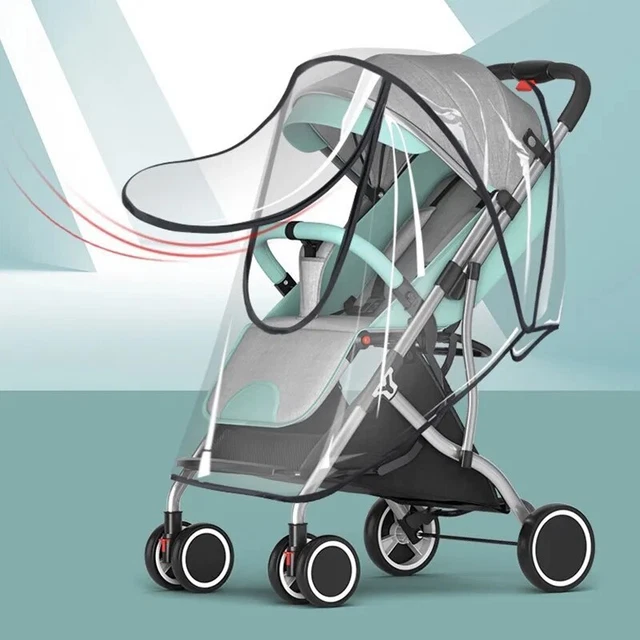 Premium Universal Pram Rain Cover  Transparent Waterproof Wind Dust Shield with