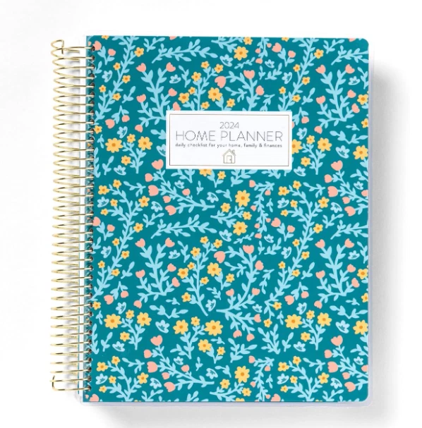 2024 HOME PLANNER Floral Work from Home Planner w/Stickers Daily