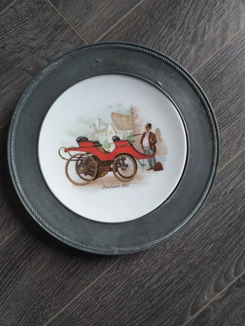 Ancienne Assiette Décorative Revol France - Porcelaine Et étain - Fabrication Française - Bon état