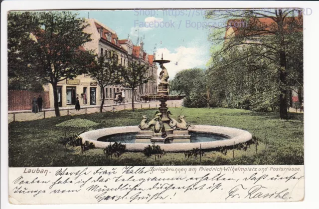Schlesien , Lauban , Springbrunnen Am Friedrich Wilhelmplatz , Luban , 1902