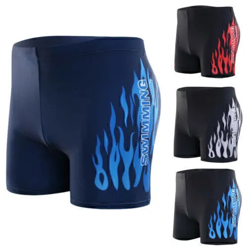 Male Print Swim Shorts Swimwear Swimming Trunks Jogging Boxer Briefs Short Pants