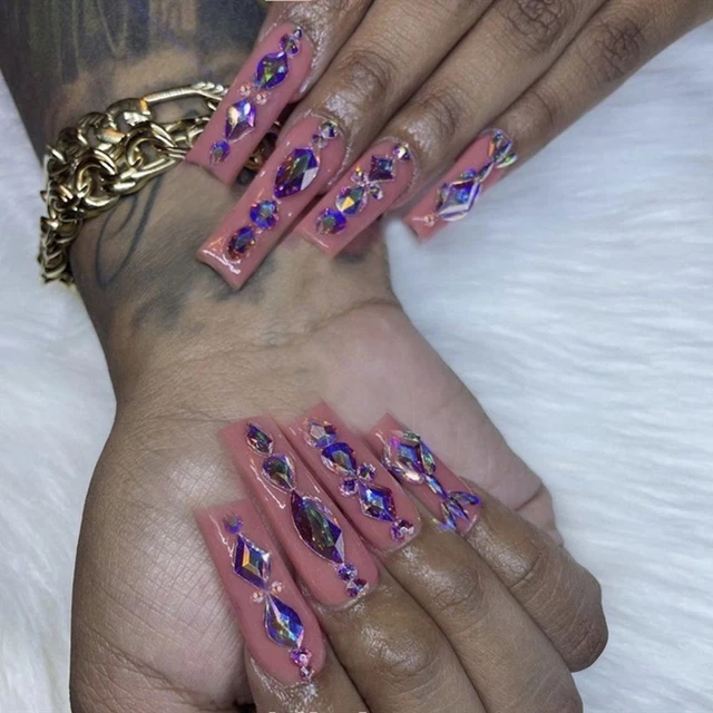 pour les ongles Faux ongles de cercueil à paillettes Portable Faux ongles