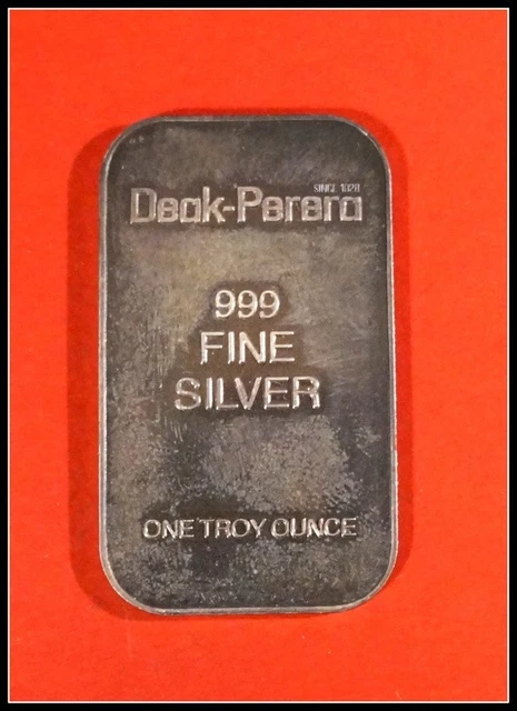 VINTAGE-1974 DEAK-PERERA GROUP Currency Specialists-1oz 999 Silver