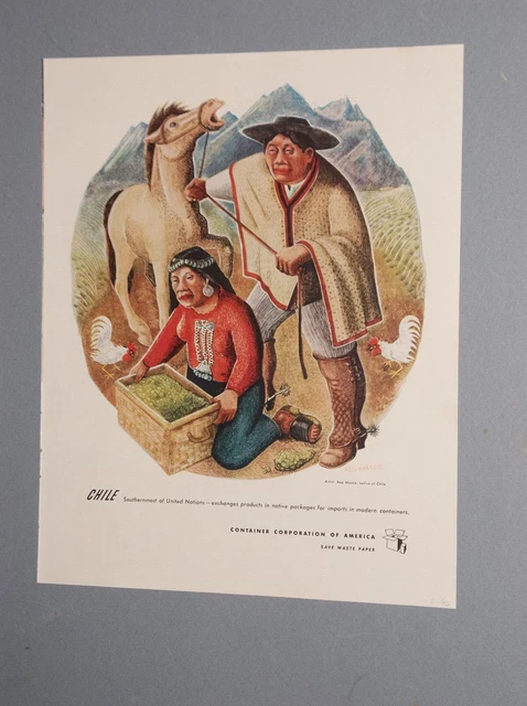1946 Container Corporation Of America For Chile By Artist Reg Massie