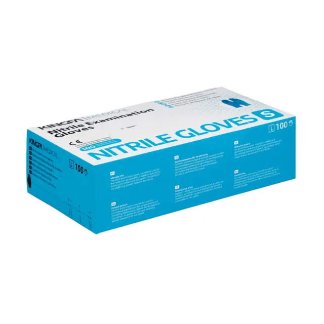 Guantes de nitrilo Kingfa sin polvo, azul, 100 piezas - B09GFWW2G7 | Paquete (100