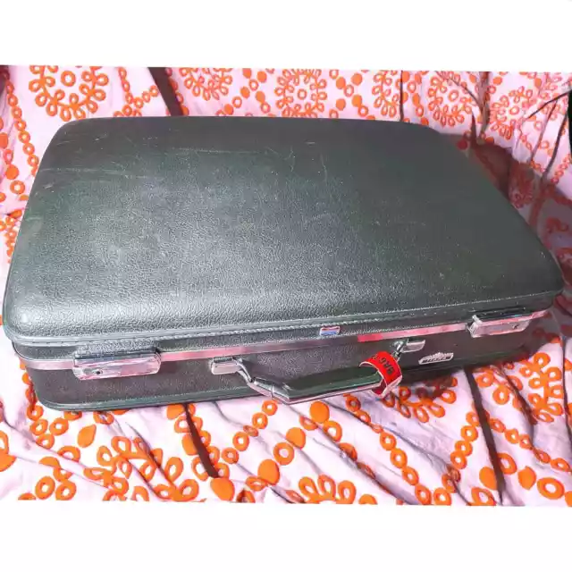 Vintage American Tourister Luggage TIARA Hardshell Case+KEYS gray/green 22”x15x5