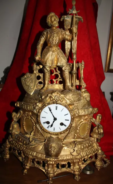 Reloj De Sobremesa, De Bronce Dorado Al Mercurio, En Buen Estado. Año 1900