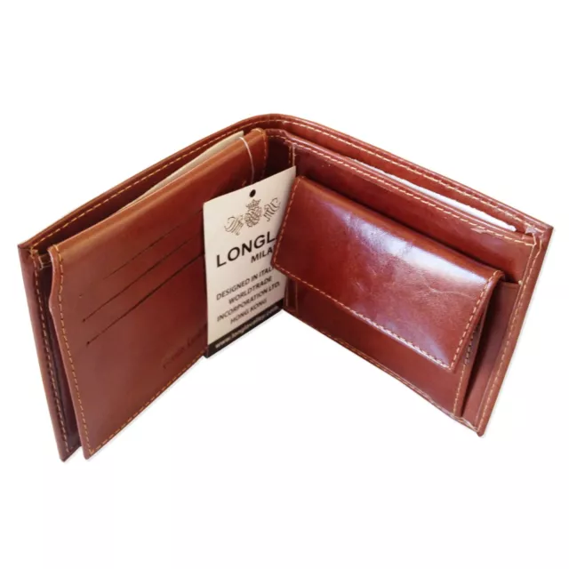Luxury Mens Genuine cash credit card Quality Leather Wallet trifold Coin Purse 2