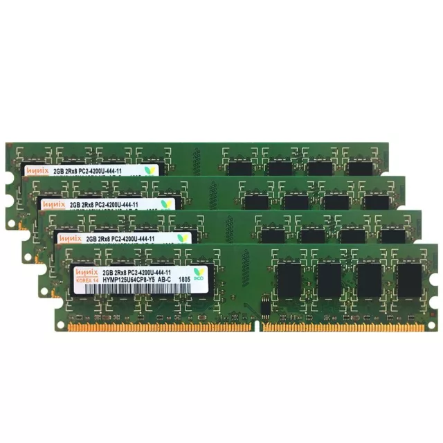 8Go 4x 2Go DDR2 PC2-4200U 533MHz 2Rx8 240Pin DIMM Desktop Memory Pour Hynix FR