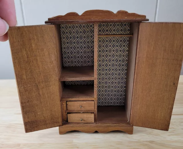ARMOIRE DRESSER CLOSET Doll House Shackman Collector's Miniature In Box 1:12