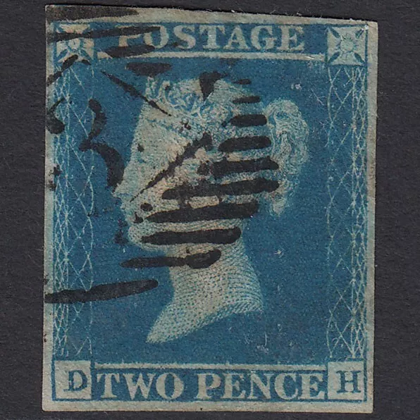 Z32_24 GB QV 1841 2d BLUE PLATE 3 SG14-E1(2) DH GU 4 MARGINS LONDON IS 3