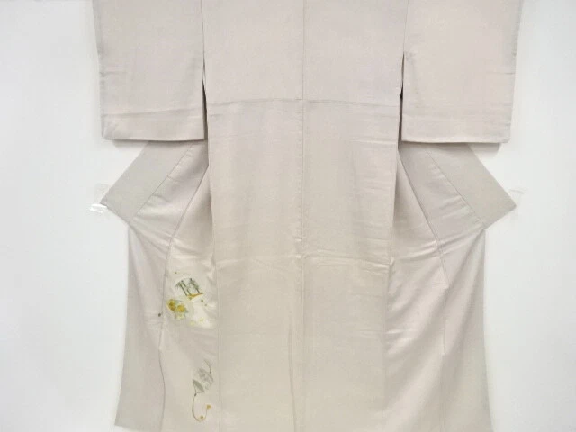 40616# Japanese Kimono / Antique Kimono / Embroidery / Kiku & Bamboo Grass