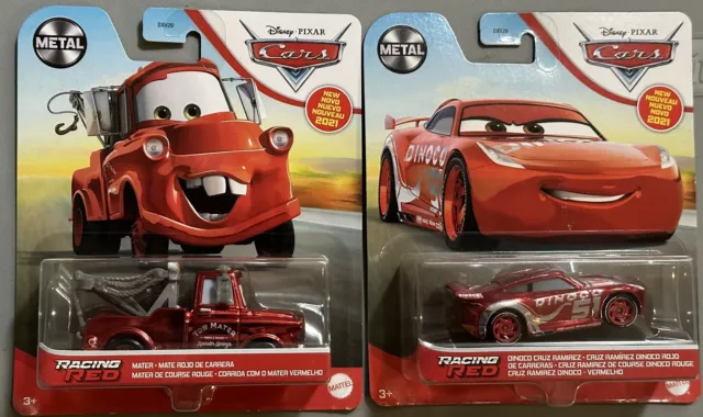 Disney Pixar Cars RACING RED MATER & DINOCO CRUZ RAMIREZ metallic CHASE see pics