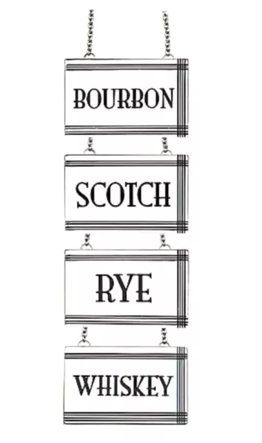 Godinger Silver DECANTER LABELS Hanging Liquor Tags WHISKEY BOURBON SCOTCH RYE